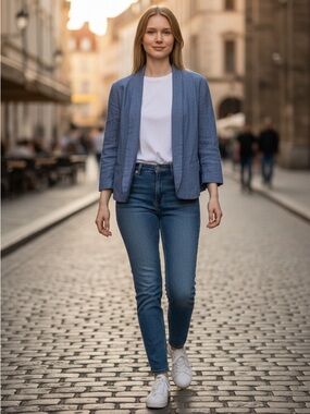 Old Navy Light Blue Open-Front Blazer, Large
